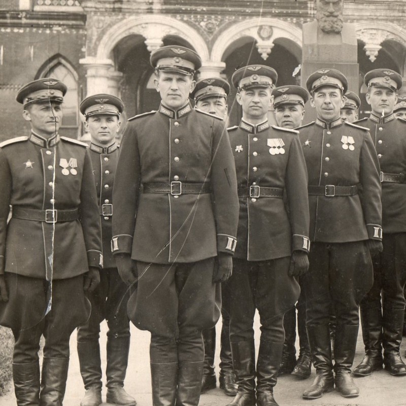 Photo of pilots formation of the red army in parade uniforms
