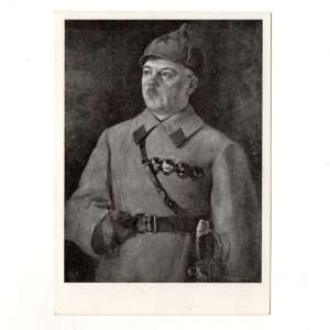 Postcard with the image K. Voroshilov with premium checker