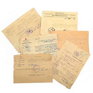 Lot of certificates and documents to the superintendent specstrojj NKVD Rubinchik, A. Z.