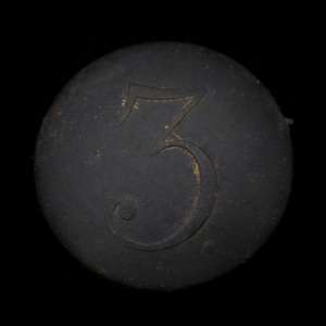 Button regimental officer with the number "3"