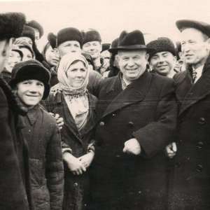 Photo N. With. Khrushchev at the meeting with population