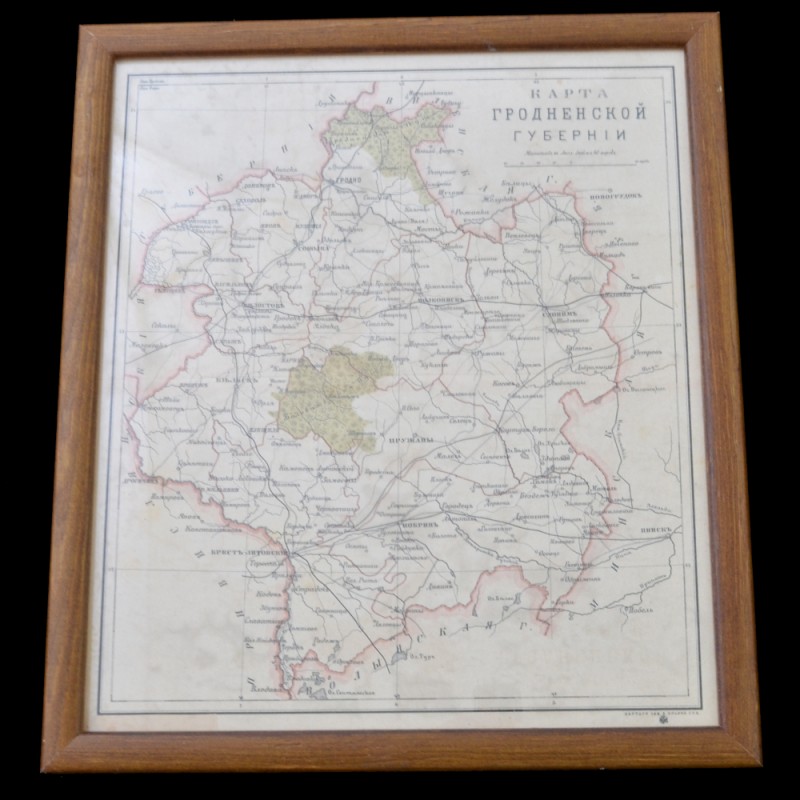 Russian pre-revolutionary map of the Grodno province
