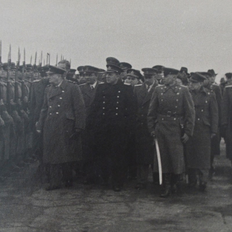 Photo of Winston Churchill from the guard of honour, Yalta