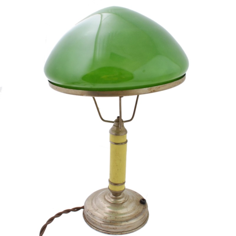 Table lamp with green shade