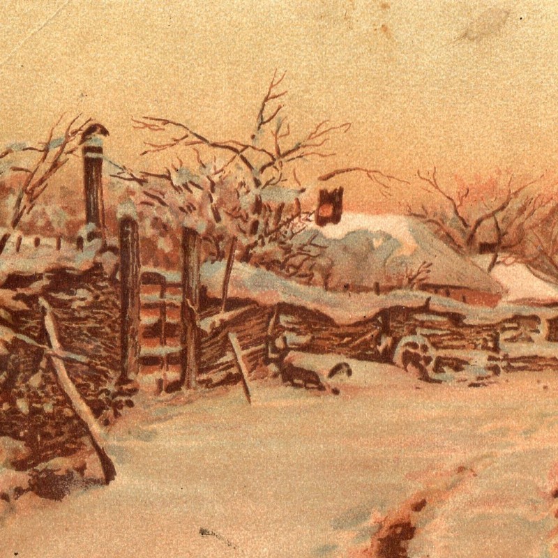 Postcard "Russian village" in the film N. Dubovsky