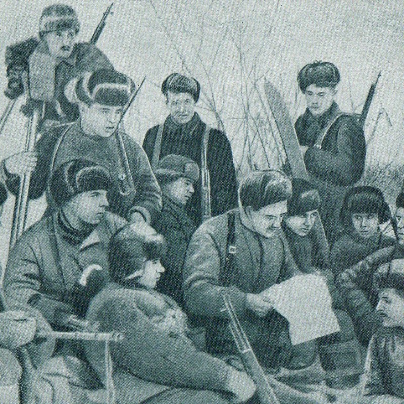Postcard "the Guerrillas at a halt", 1943