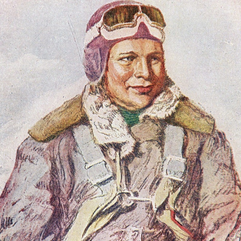 Postcard "Hero of the Soviet Union fighter pilot G. G. Petrov", 1942