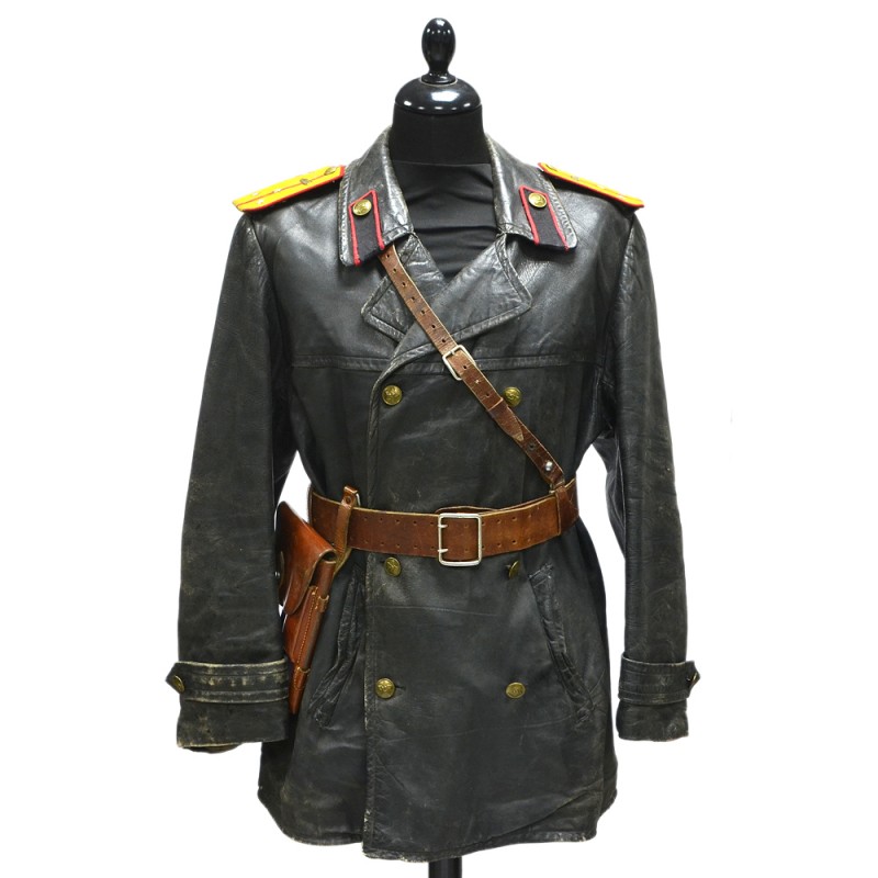 Leather jacket of a senior lieutenant of the ABTV Red Army