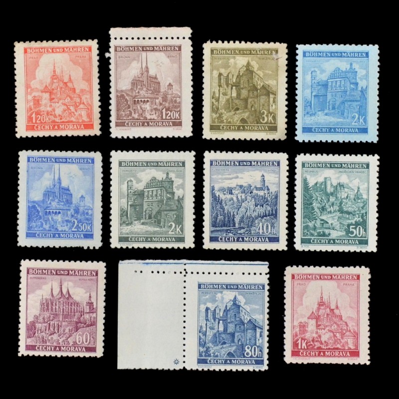 A series of stamps "Architecture of Bohemia and Moravia"**