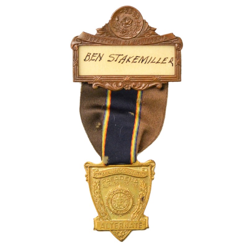 Medal of the participant of the American Legion Convention in Pasadena, California, 1933