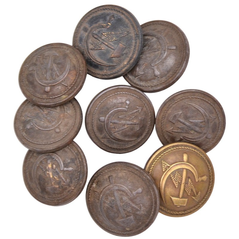 Lot of kitelny buttons of an employee of the People 's Commissariat of Communications of the USSR