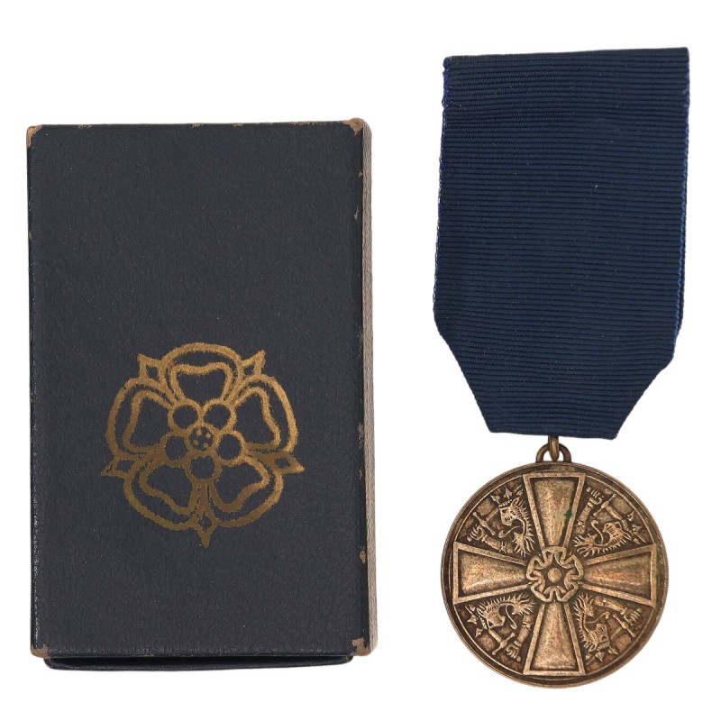 Finnish Medal of the Order of the White Rose in a case