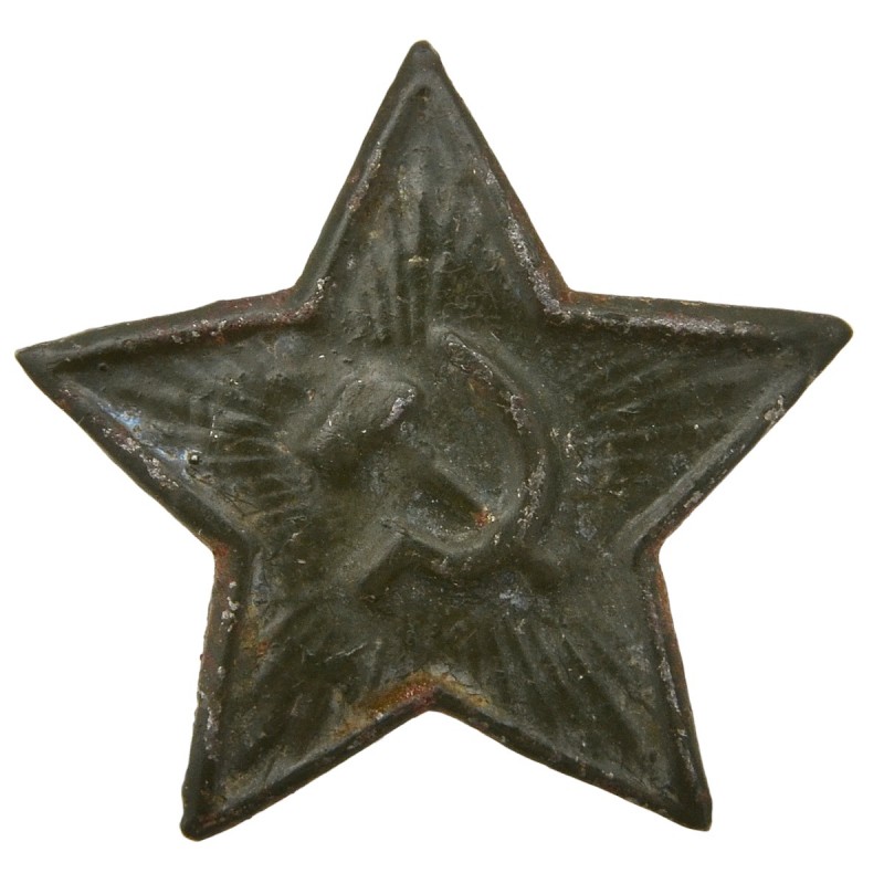 36-mm star on a field cap or earflaps of the Red Army
