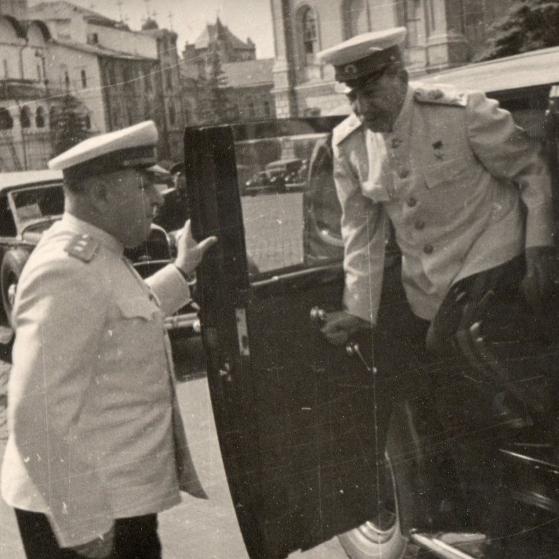 Photo of I.V. Stalin with Lieutenant General N.S. Vlasik, head of personal security