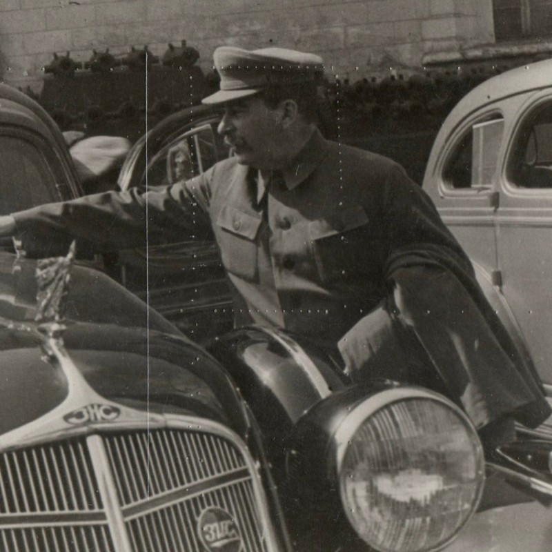 Photo of I.V. Stalin at the ZIS car