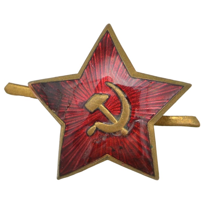The star on the cap or budenovka of the Red Army of the early 1930s