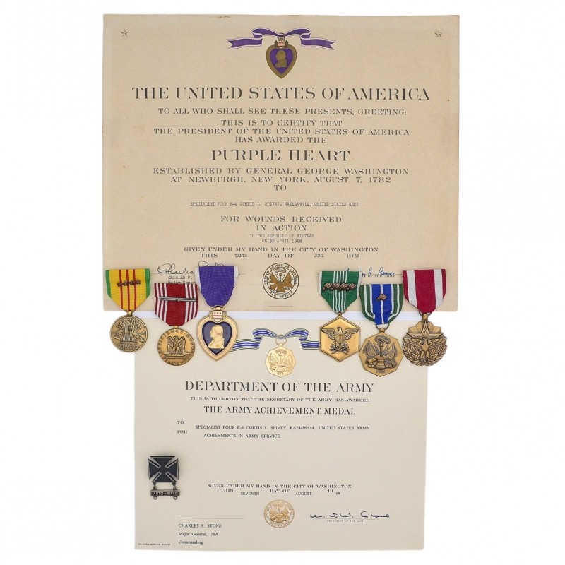A set of documents and awards of the Vietnam War veteran K. Spivi