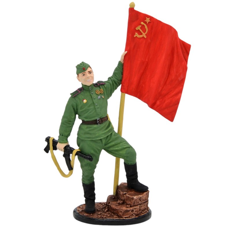 Tin soldier "Red Army Infantry Corporal with a banner"