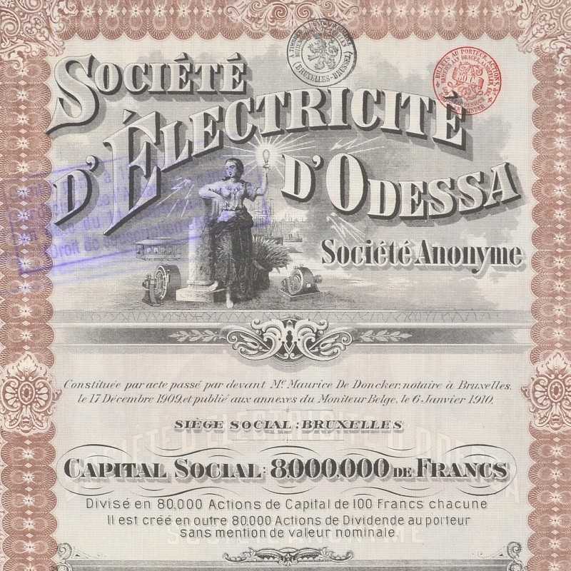 Bond of the Odessa Electric Society, 1910