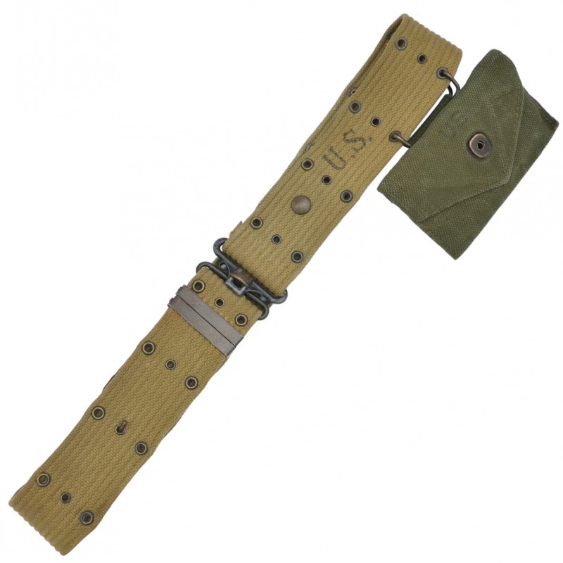 Tarpaulin waist belt of a U.S. Army serviceman during World War II